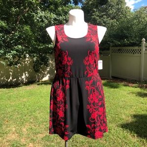 Soma, L, Sleeveless Peplum Flare Tunic - PERFECTION RUBY $59 NEW